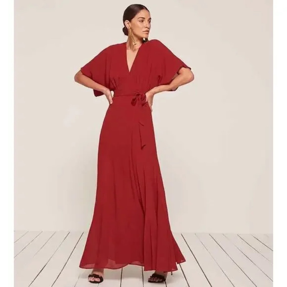 Reformation Winslow Wrap Long Maxi Dress